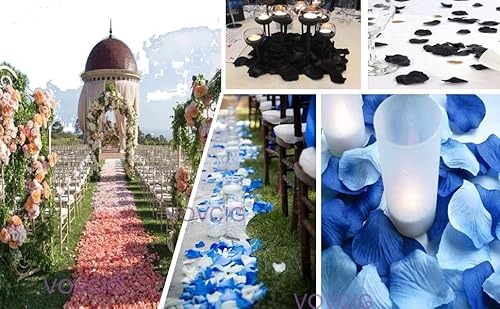 Vovcig 2000 Pieces Rose Petals Artificial Flower Petals Black Rose Petals For Wedding Decoration Every Day Is Valentine's Day (Black) #TOP4