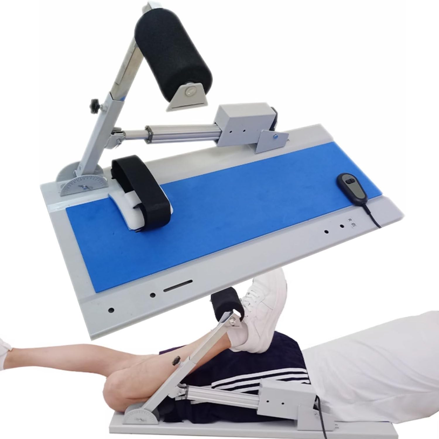 Entrenador de rodilla electromotriz, entrenamiento de rehabilitación posoperatoria para fracturas de muslo, ejercitador de flexión y extensión de piernas con flexiones de 170 grados.