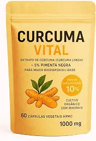 Curcuma Vital, Suplemento Natural com Açafrão-da-Terra e Pimenta Negra, 60 Cápsulas