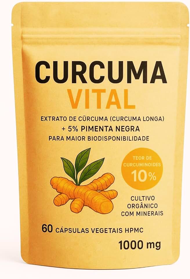 Curcuma Vital, Suplemento Natural com Açafrão-da-Terra e Pimenta Negra, 60 Cápsulas