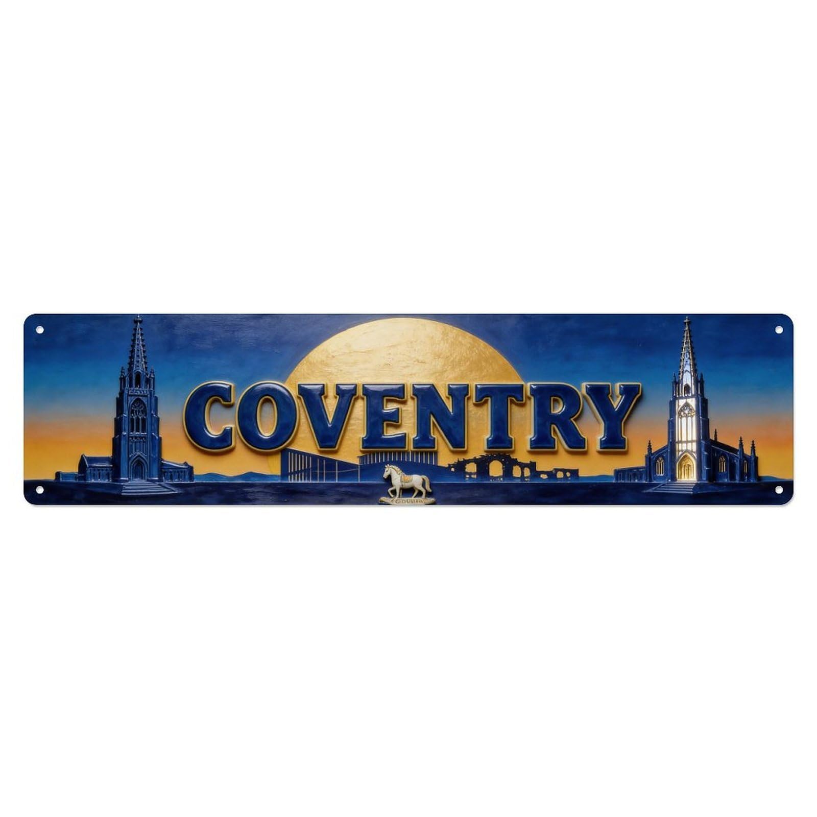 Coventry England Vintage Metal Tin Sign