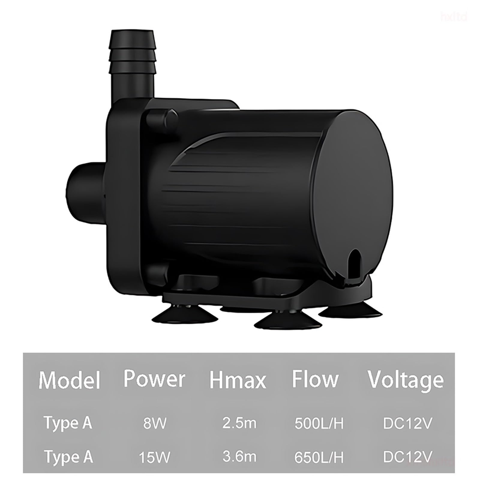 Mała cicha pompa obiegowa chłodzona wodą DC12V bezszczotkowy silnik pompa zanurzeniowa pompa wspomagająca głowica 500/650 L/H (EU_3612A-8W)