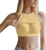 Mini Camisole Cropp Tank Tops for Women Soft Underwear Lingerie Tops 2 in 1 Built-in Sleeveless Ladies Padded Vest