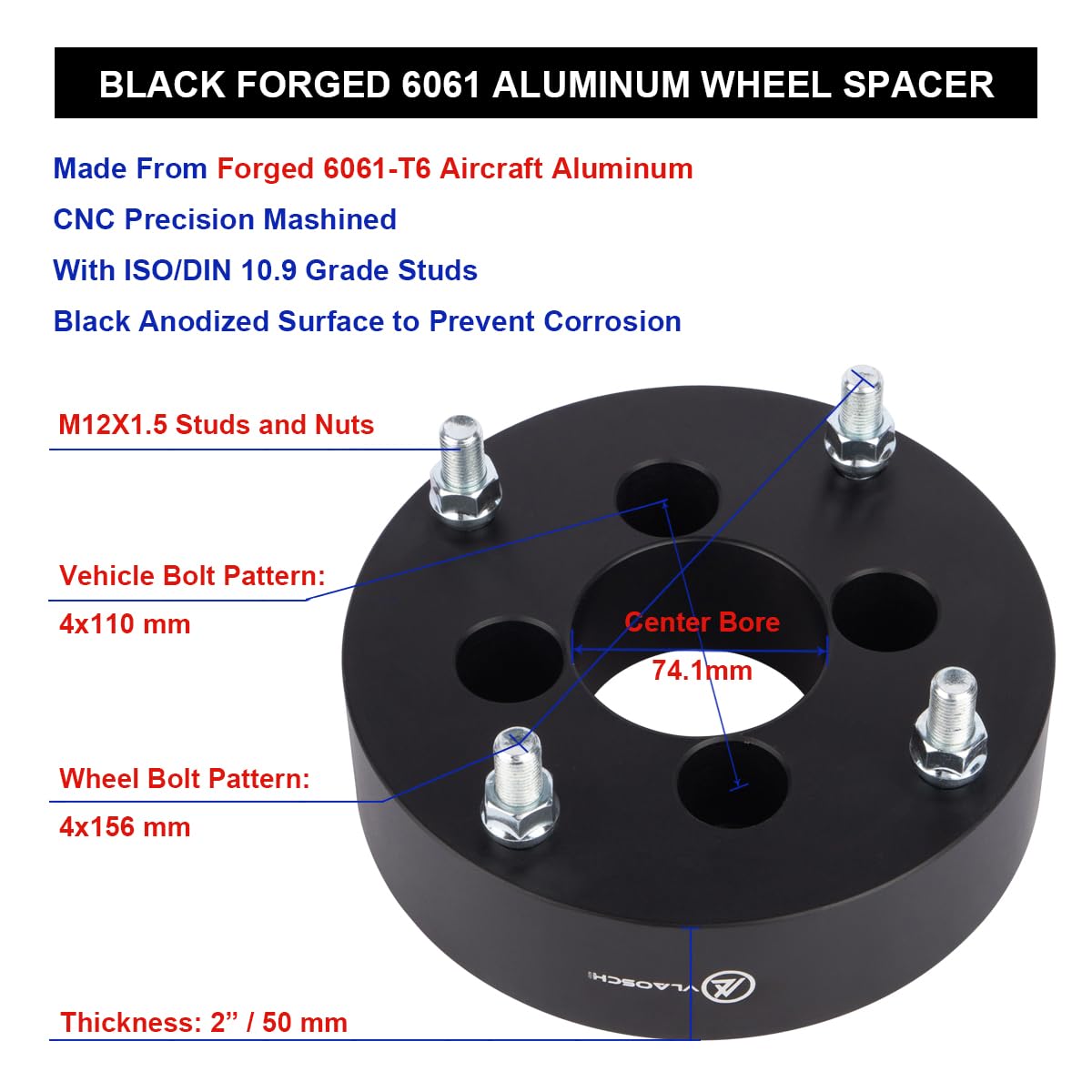 Amazon.com: VLAOSCHI Black Forged 4x110 to 4x156 ATV Wheel
