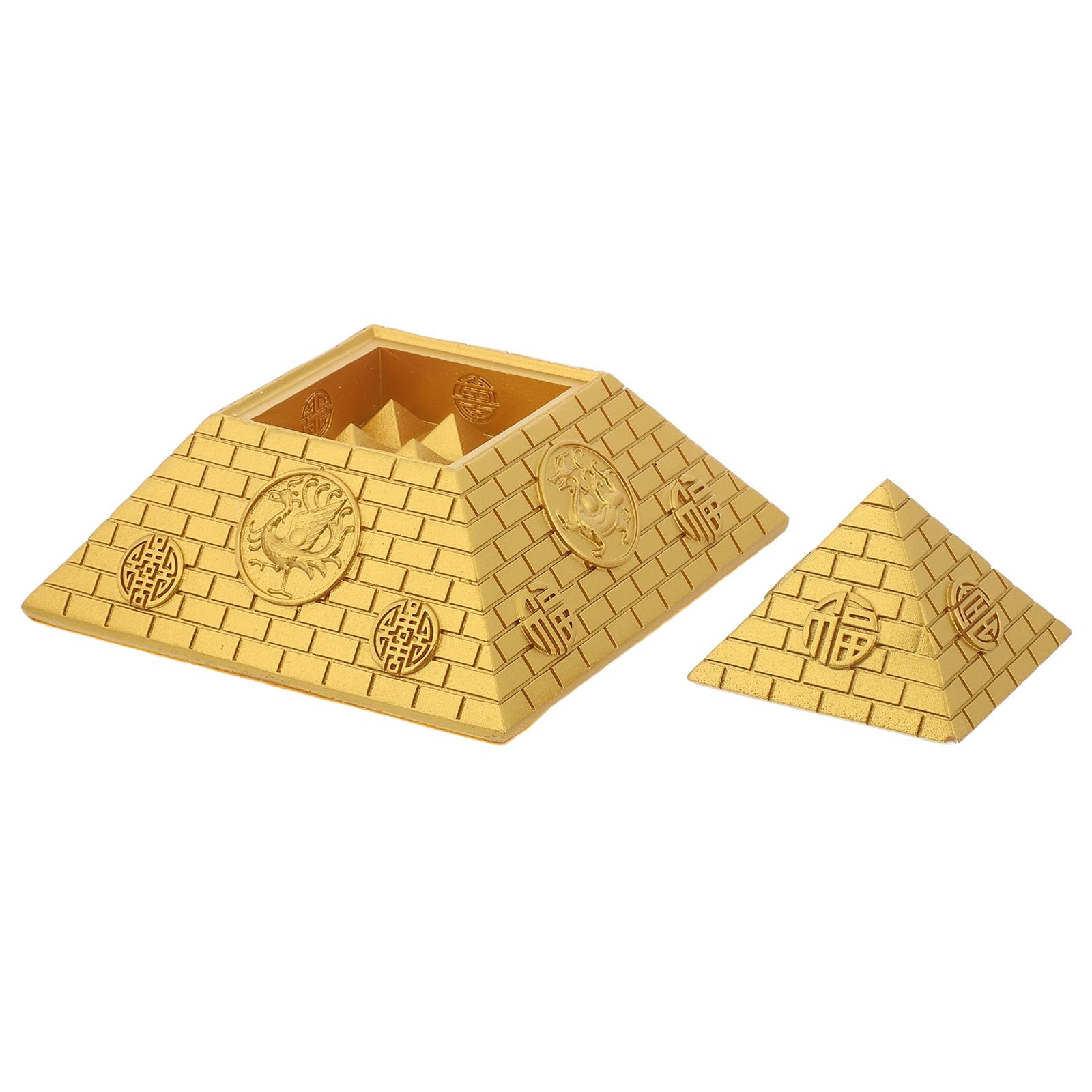 Piccola Scultura di Piramide egizia: Statua in Resina in Miniatura - di architettura dell'antico Egitto per la Decorazione della scrivania di casa - Decorazione per libreria