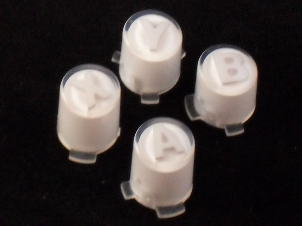 White ABXY and Guide buttons for Xbox 360 controller (A B X Y+Guide) Custom mod