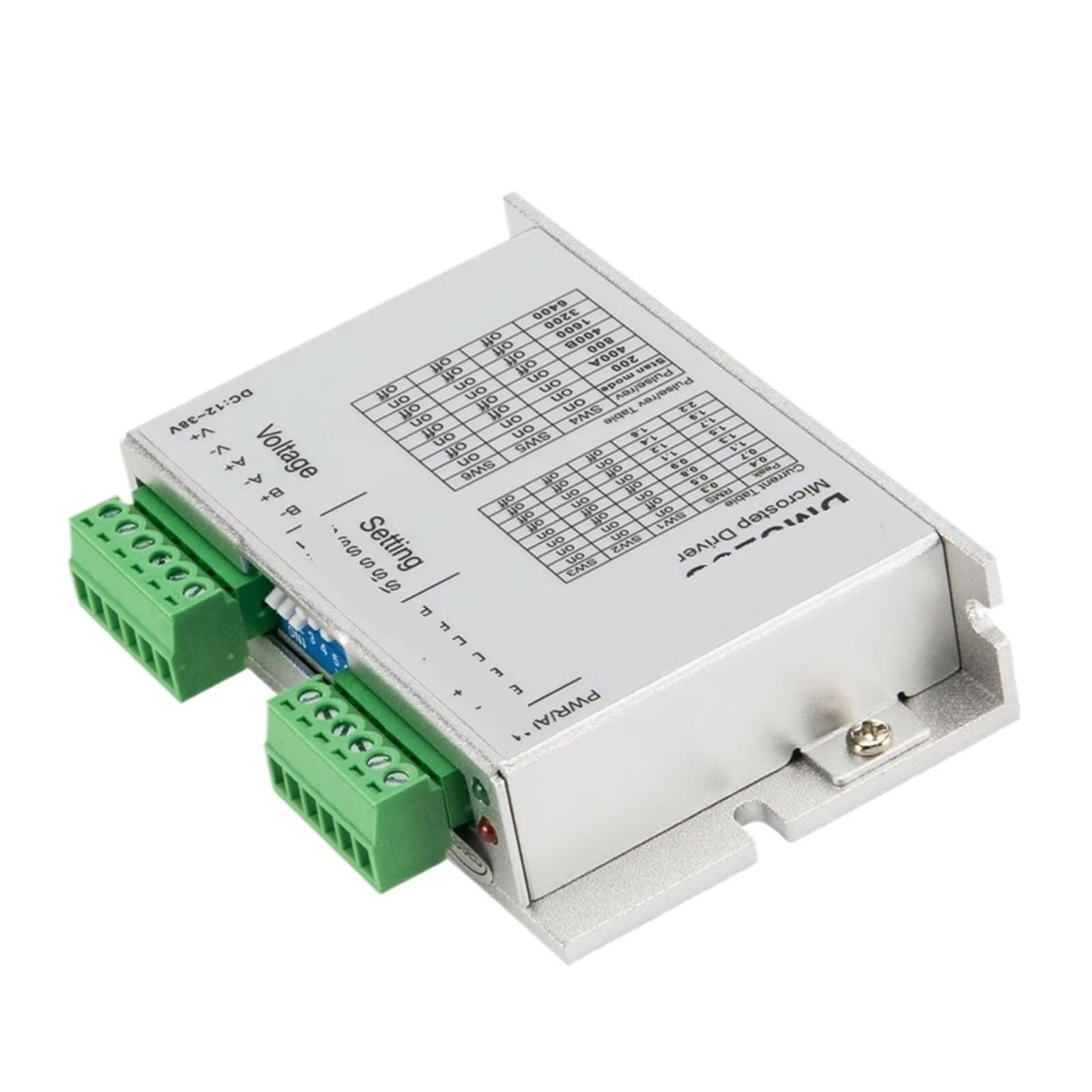 Controlador de motor paso a paso de 2 fases, DM320S 18-40 VDC 0.3-2.2A Nema17 Controlador de motor paso a paso for máquina de grabado CNC