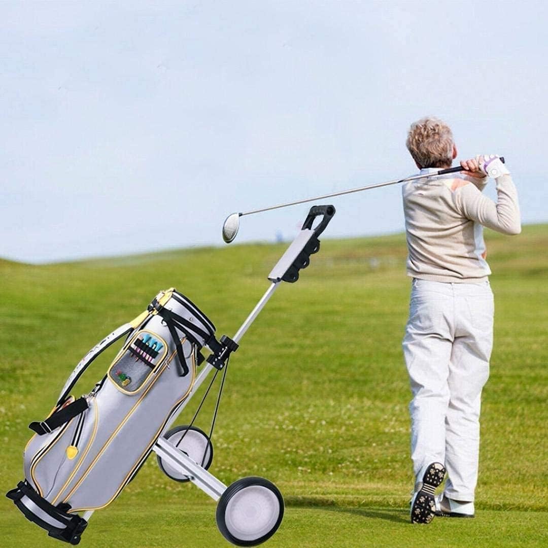 Carrello da Golf a Spinta, Carrello da Golf a 2 Ruote Girevole Carrello da Golf Pieghevole di Un Secondo con tabellone segnapunti Multifunzione, carrelli da Golf Push Pull