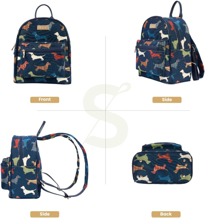 Signare Tapestry Women Backpack Rucksack Casual Daypack With Dachshund Dog (DAPK-DACH)