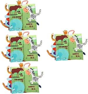 Toyvian 4 Peças Livro De Pano De Cauda Livros Infantis Brinquedos De Bebê Brinquedos De Banho Para Crianças Livros Infantis Livros Para Bebês 0-6 Meses Livros De Pano De Toque E Sensação