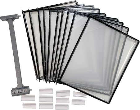 Ultimate Office AdjustaView 10-Pocket Desk Reference Organizer Add-On with Easy-Load Pockets Add-On Module Only, Black Pockets
