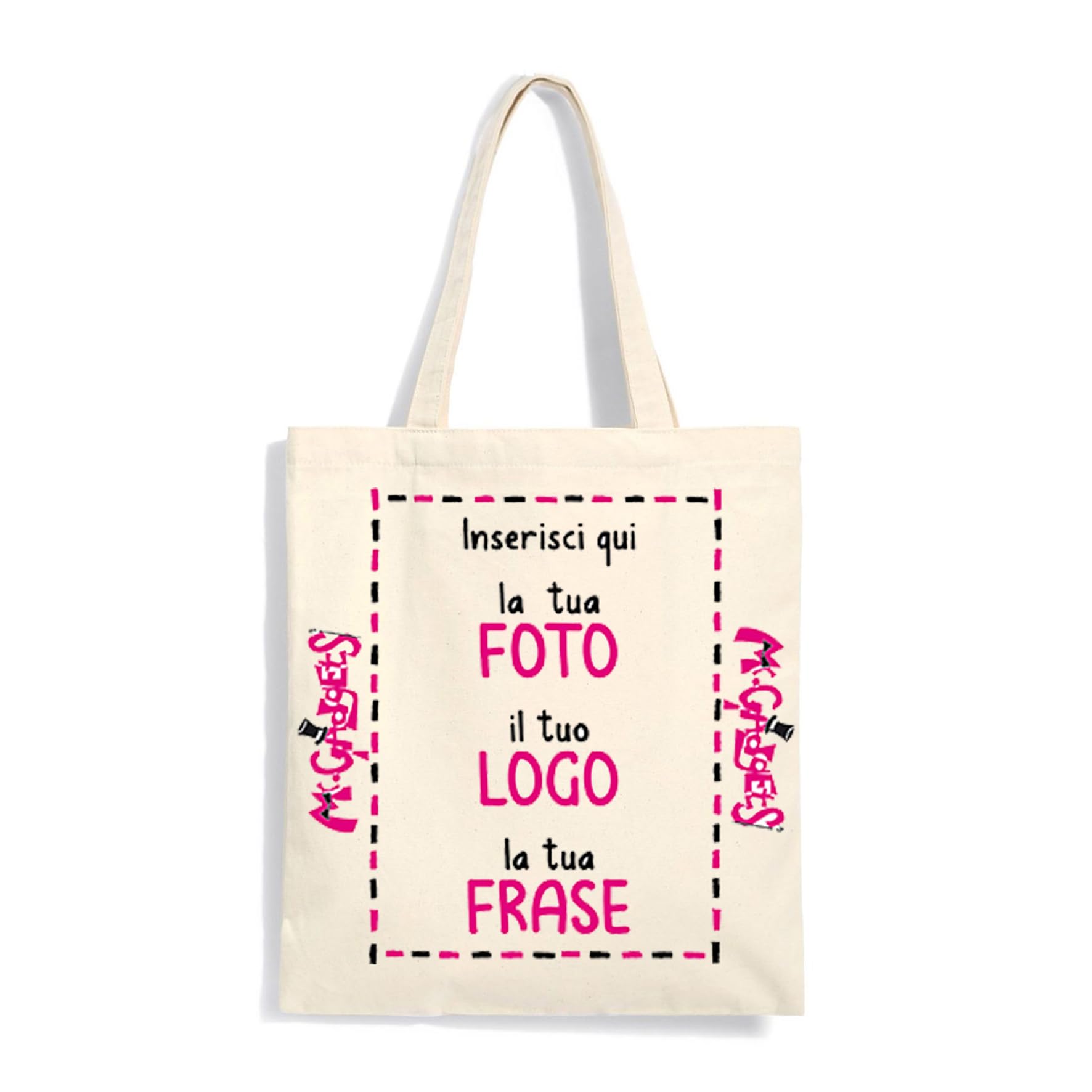 Borsa Tela Riutilizzabile 38x42 cm con Manici Lunghi Mr. Gadgets Shopper