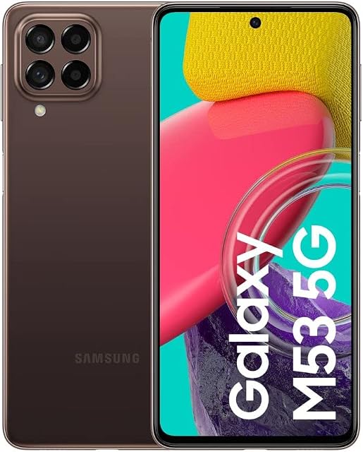 Samsung Galaxy M53 5G Mobile Phone SIM Free Android Smartphone 8GB RAM 128GB Storage Brown [Amazon Exclusive]
