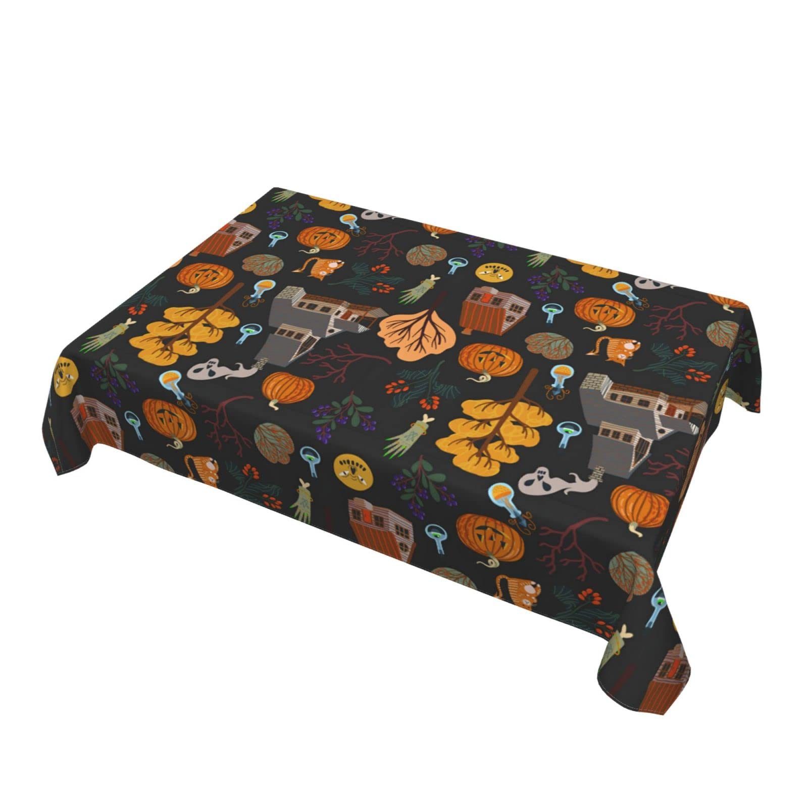 Nappe Rectangulaire Noire Et Dorée Pour Fête Prénatale, Halloween, Noël