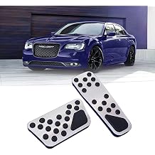 Aluminum Alloy Gas Pedal Brake Pedal Kit Cover for Dodge Challenger 2009-2020 Charger 2010-2020 Chrysler 300 300C 2010-2016 No Drilling Non Slip Interior Accessories Trim 2Pcs Silver