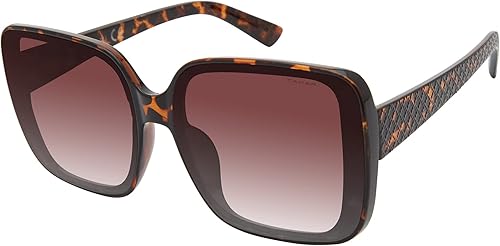TAHARI Th815 - Gafas de sol cuadradas de gran tamaño 100 con protección UV para mujer Regalos elegantes para ella 2520in