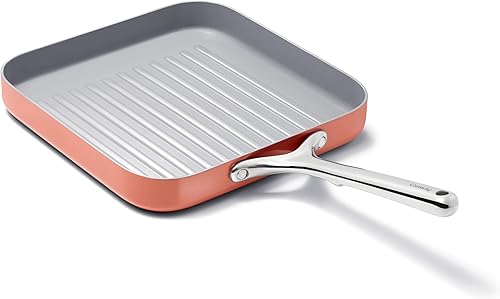 Caraway Sartén cuadrada para parrilla  Sartén para parrilla de 11 pulgadas  Revestimiento de cerámica antiadherente  No tóxico, sin PTFE ni PFOA