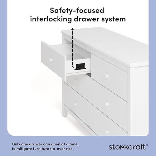 Miniatura 8 de STORKCRAFT VESTIDO ALPINO DE 6 cajones color blanco Negro, Espresso, gris, Gris (Pebble Gray), Blanco