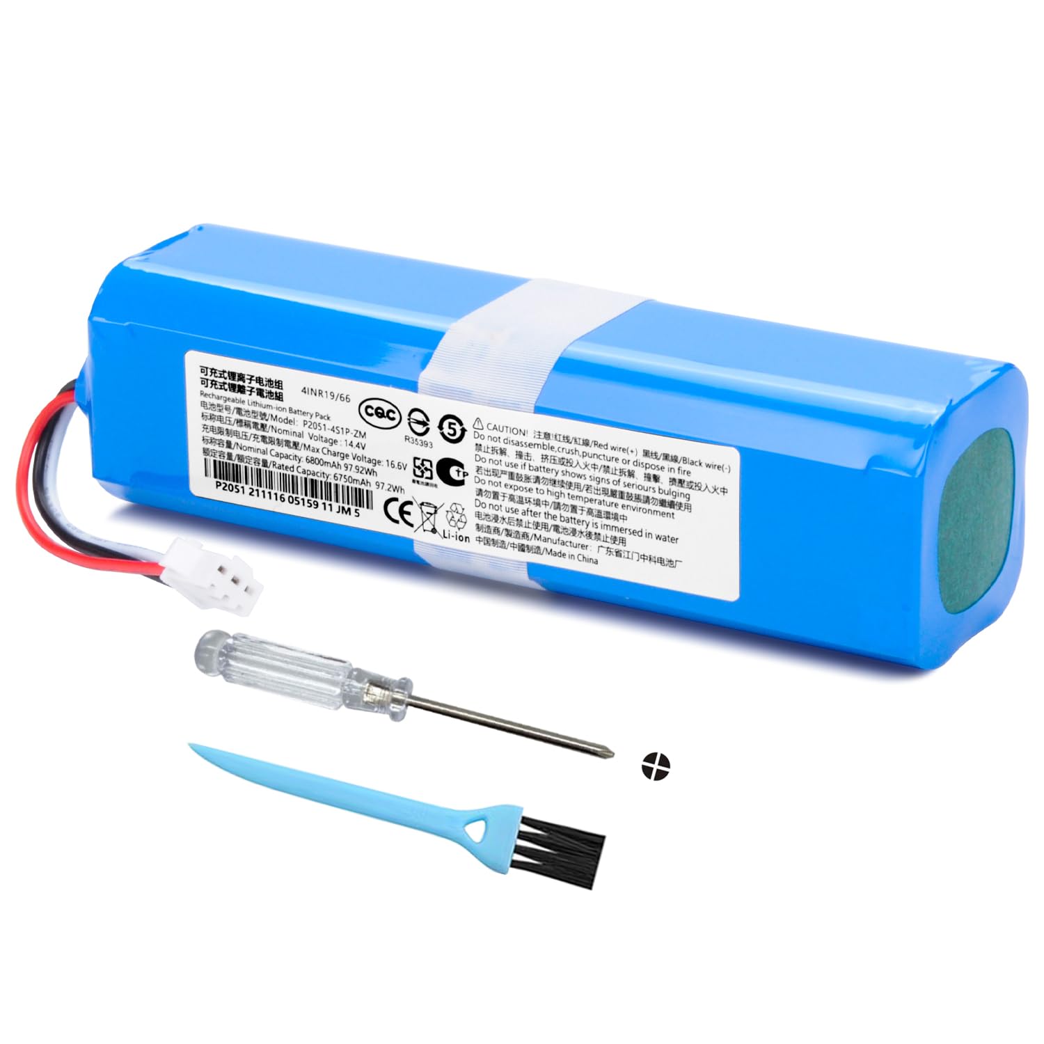 6800mAh Vacuum L6 Pro Battery Replacement for Laresar L6 Pro, VIOMI S9, Ultenic T10 Robot Vacuum Cleaner with Tools