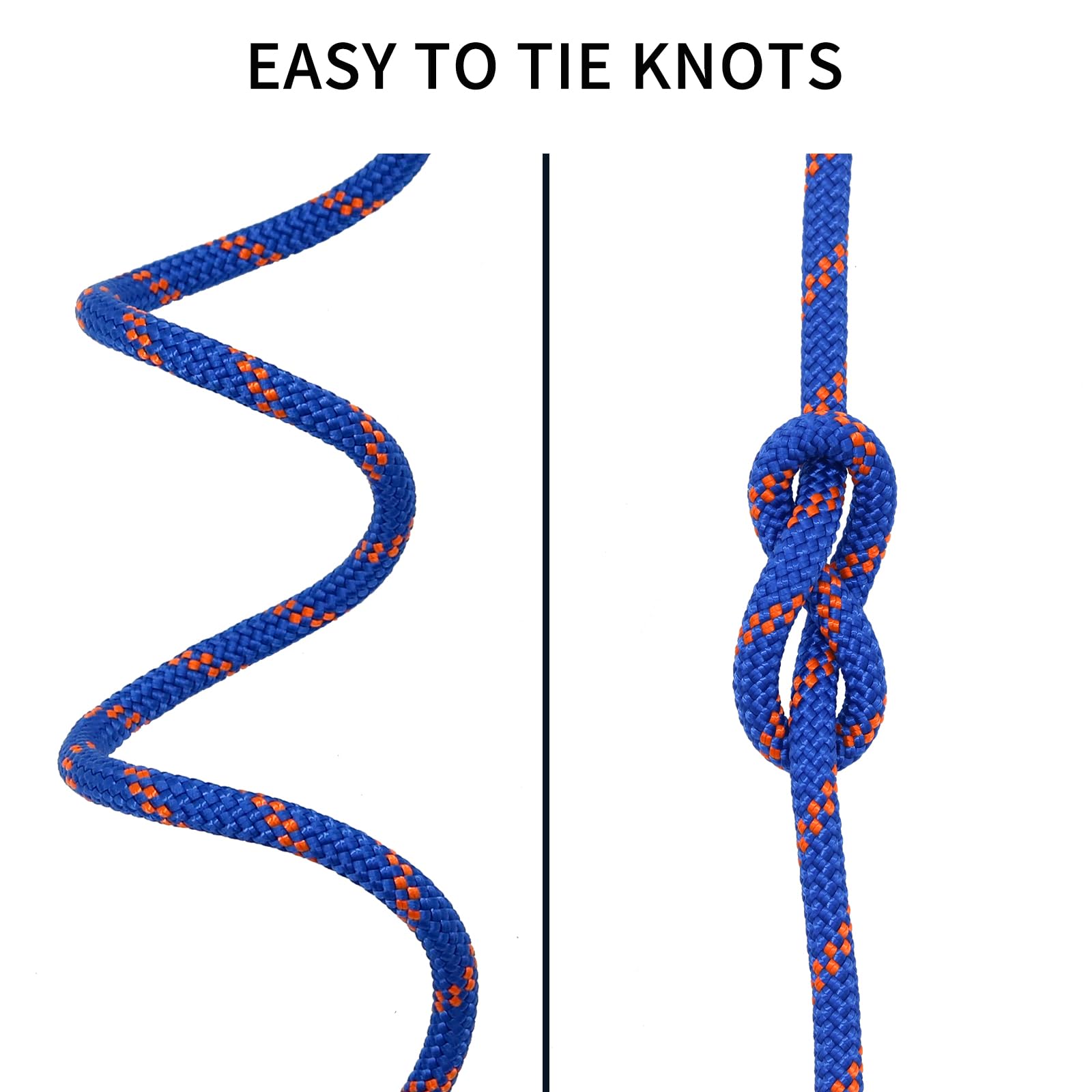 NewDoar Outdoor Rope 14KN 8mm (5/16in) High Strength Accessory Cord Rope Double Braid Multifunctional Cord for Camping Hiking - Image 4