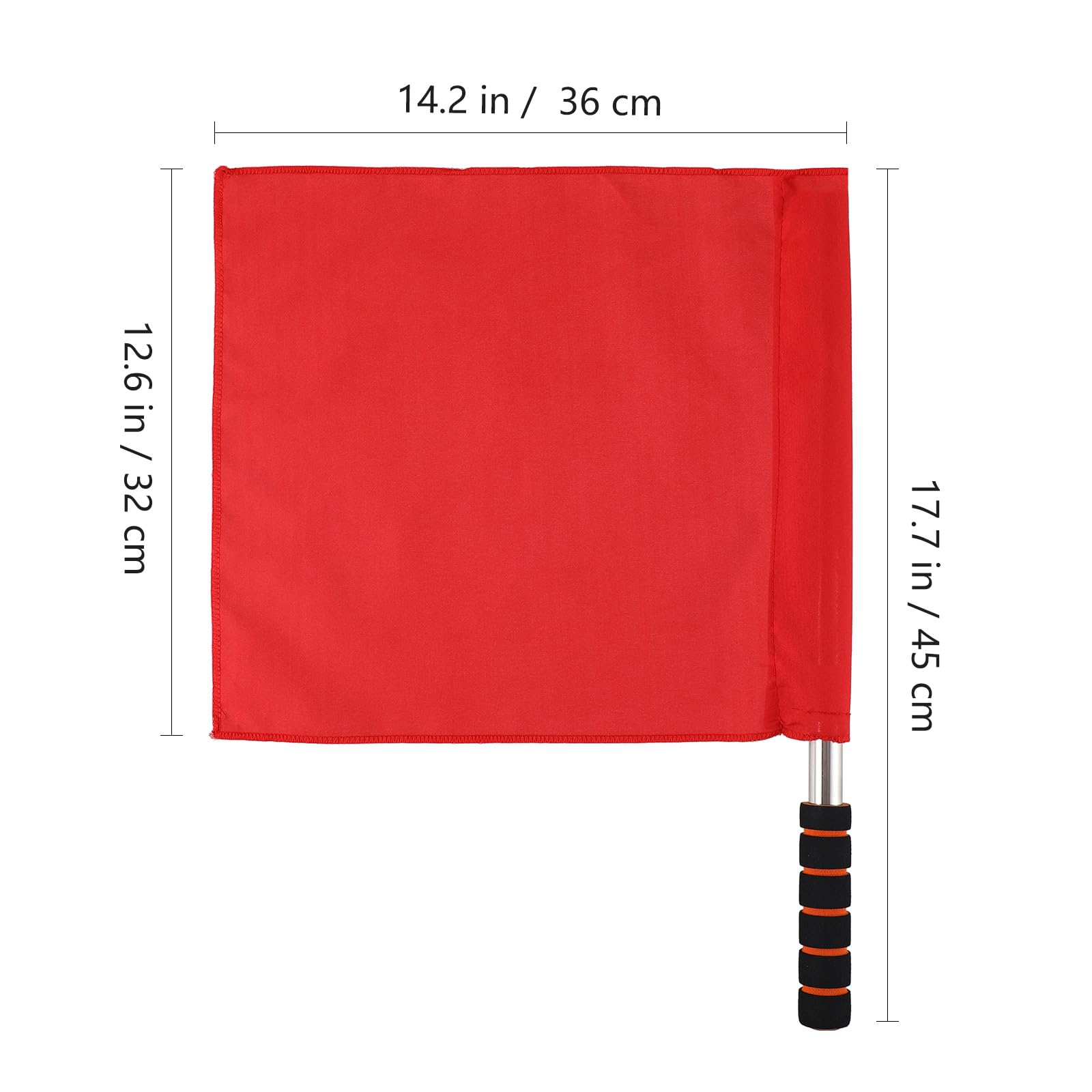 Operitacx 4Pcs Referee Flags, Stainless Steel Hand Flag With Sponge Handle, Green - View #9
