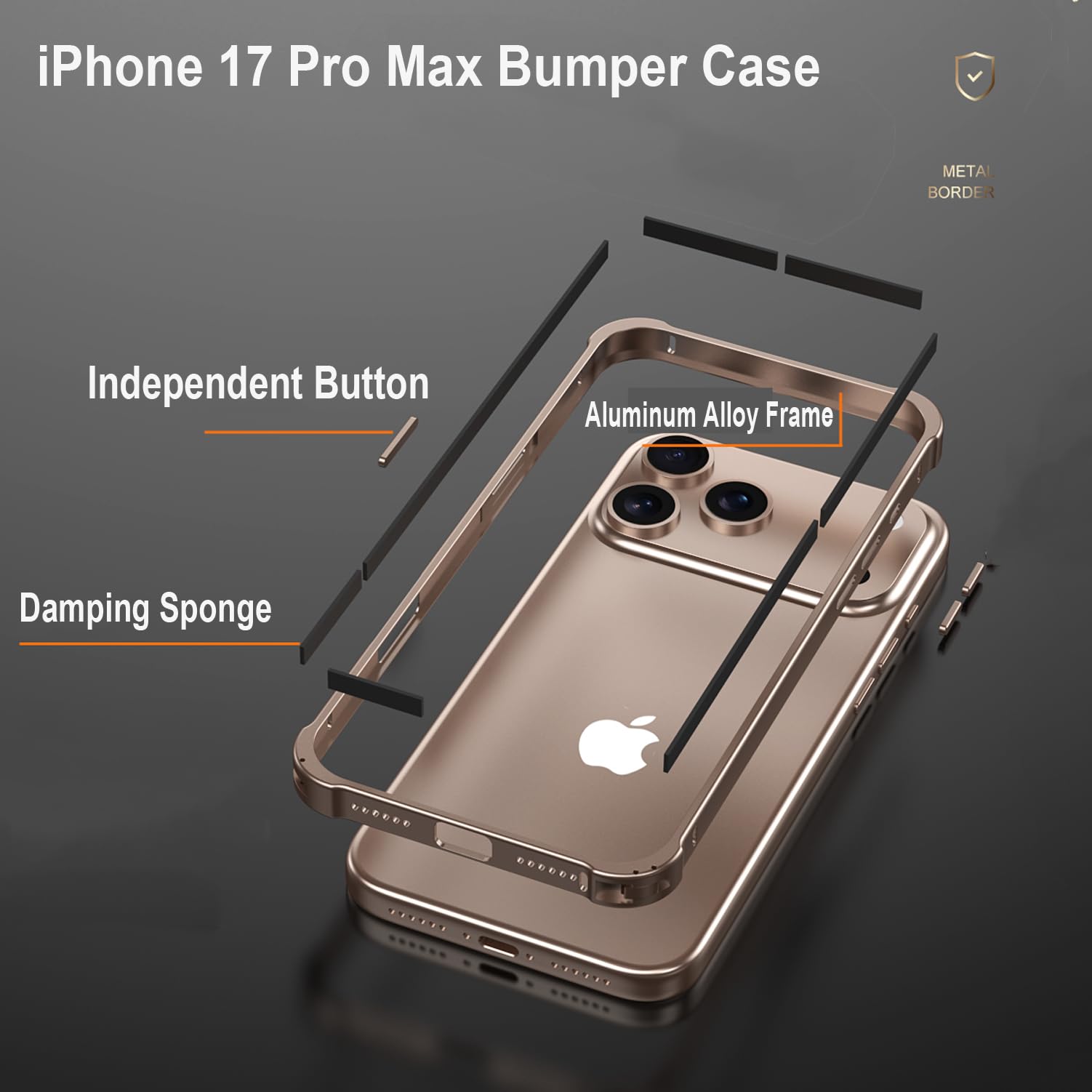 Amazon.com: for iPhone 17 Pro Max Bumper Case Metal - No Back