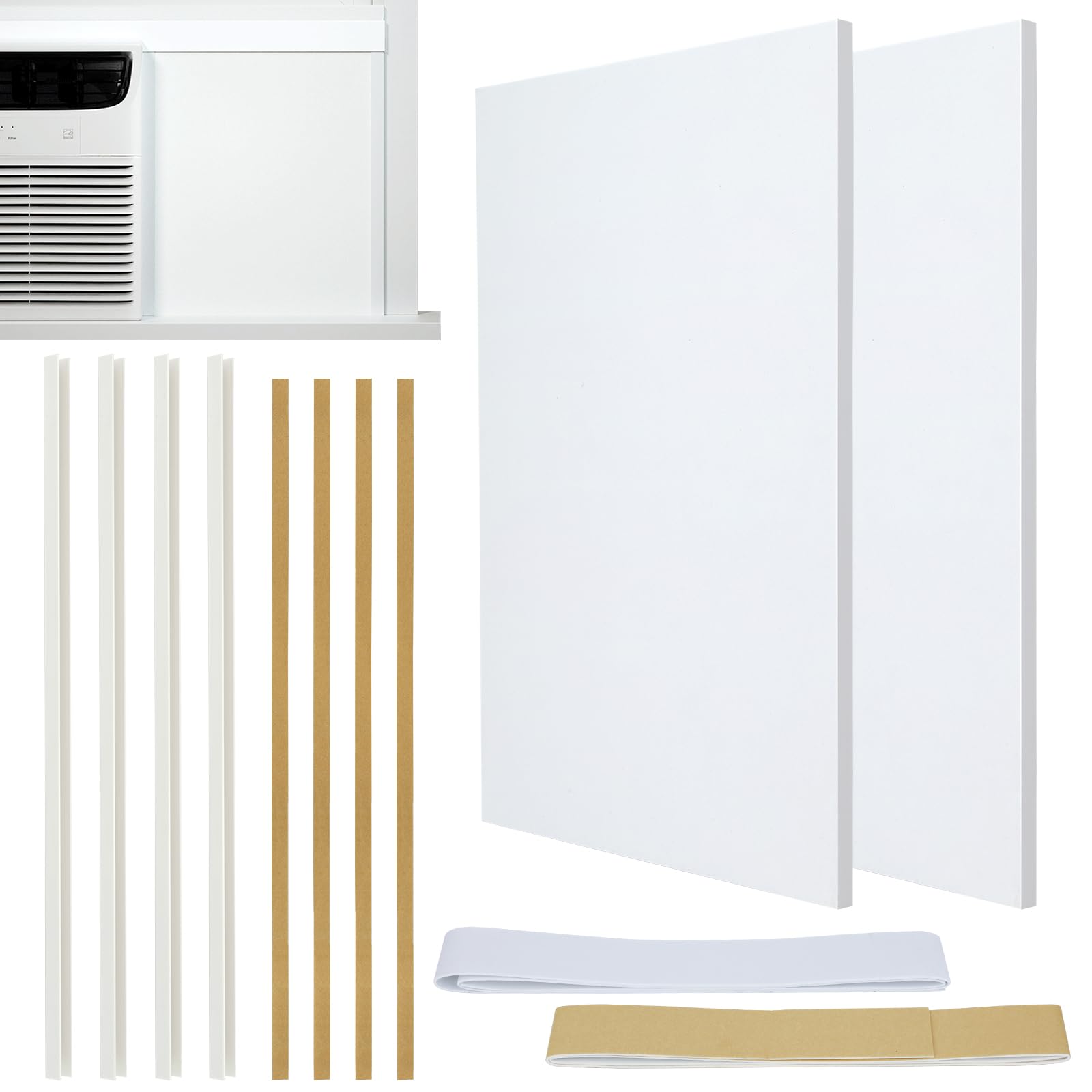 2 Piezas Panel De Espuma Aislante Lateral,Paneles De Espuma Aislante Para Aire Acondicionado De Ventana,Accesorios De Aislamiento Térmico Y Contra Corrientes De Aire Para Dormitorio,Sala de Estar