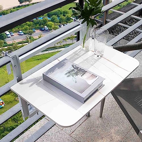 Table d'appoint pliante et réglable de 60 à 120 cm pour balustrade de terrasse