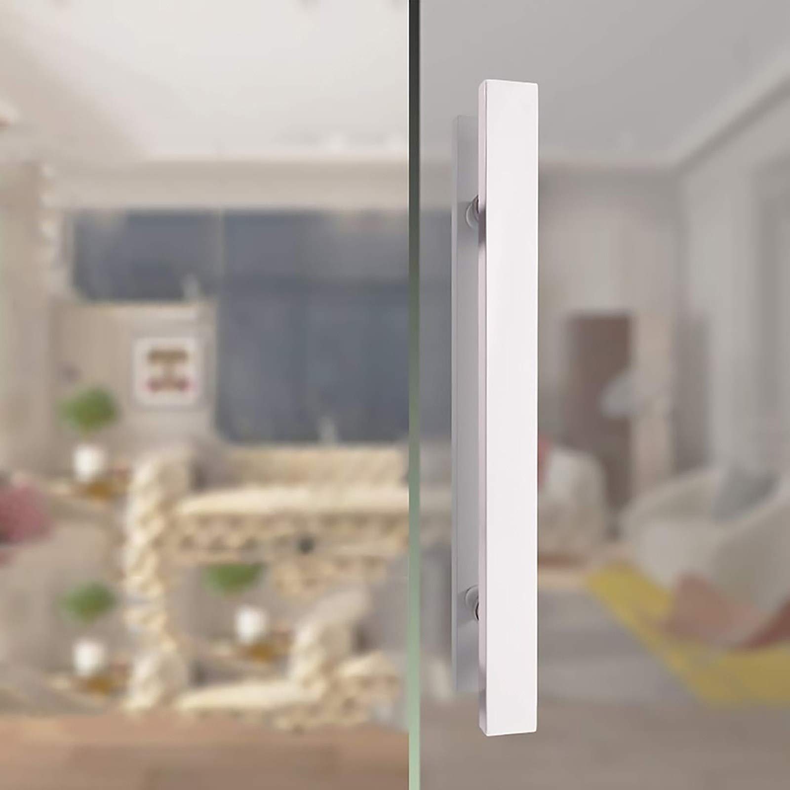 Tirador de puerta de cristal de acero inoxidable para puertas corredizas de granero, instalación de tornillos, 800 mm x 500 mm, ideal para puertas de madera, diseño duradero y elegante