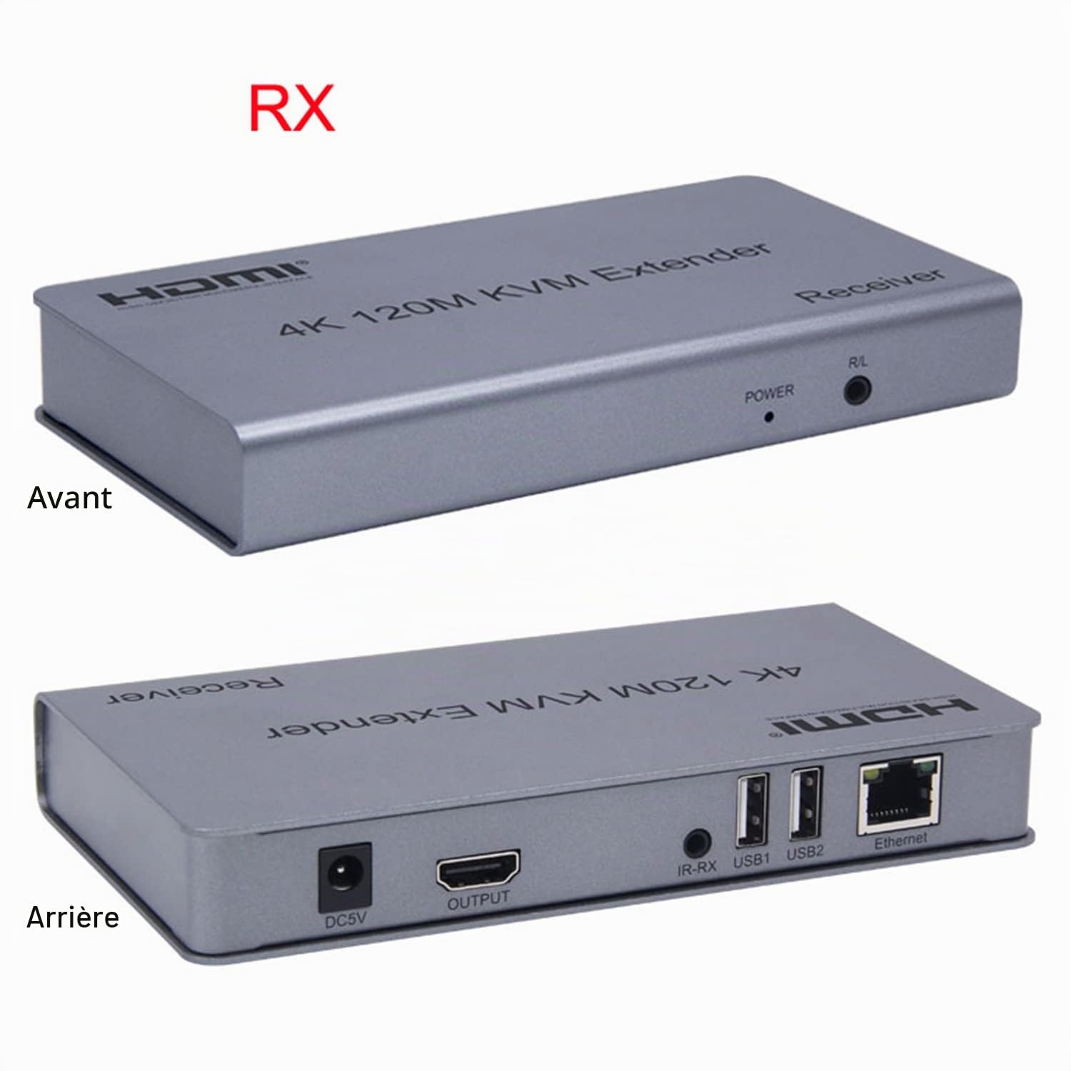 Extendeur KVM HDMI 4K 120M par RJ45 Ethernet Cat5e Cat6 convertisseur de câble TX RX Support USB souris clavier Extension écran tactile