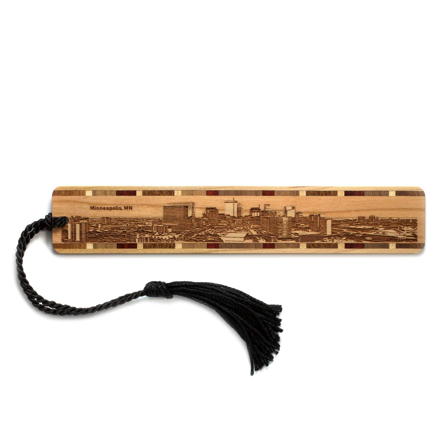 Amazon.com: Minneapolis Minnesota City Skyline Engraved Wooden Bookmark ...