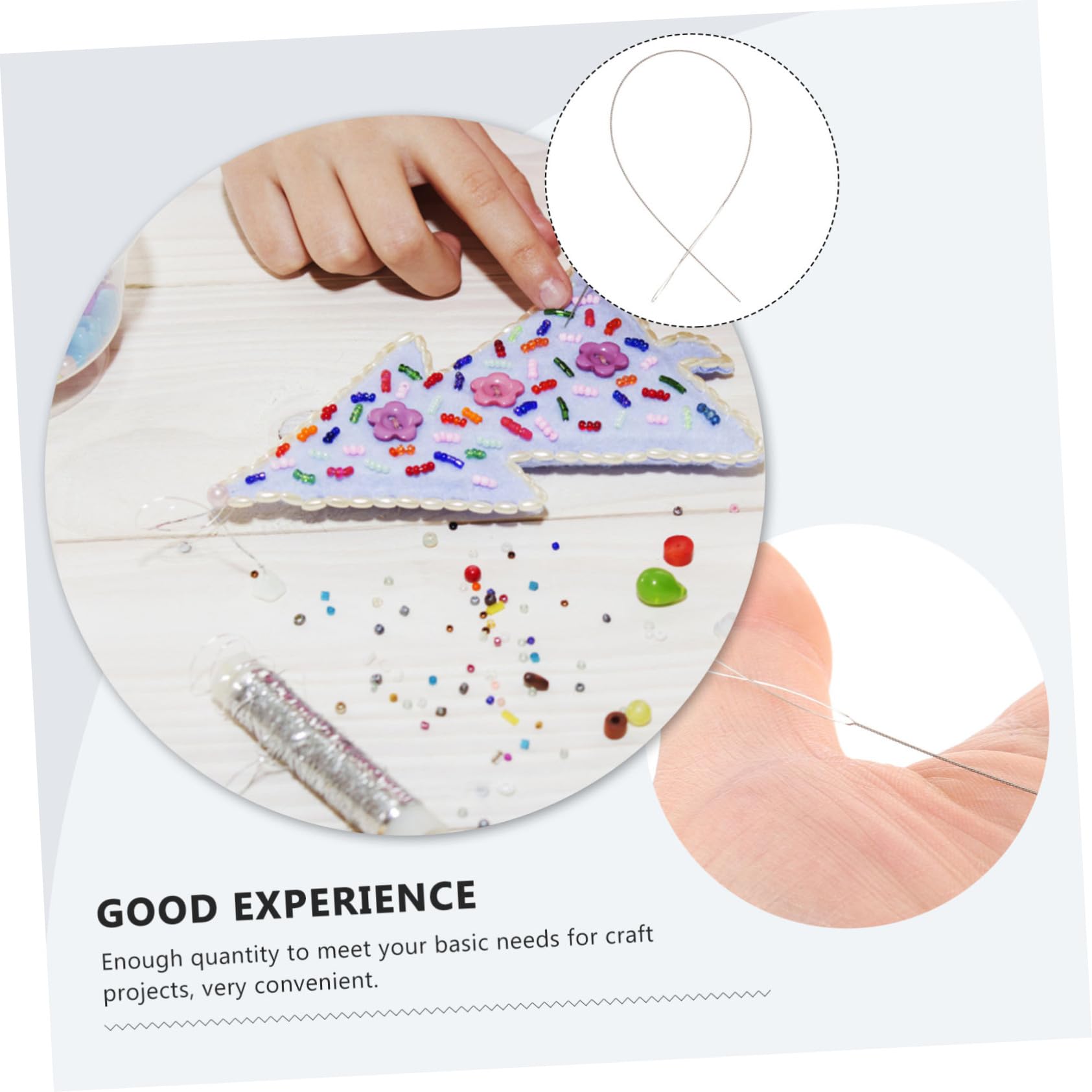 IWOWHERO Beading Needles Set Bead Crochet Hook Jewelry Making Supplies Metal Beading Tool