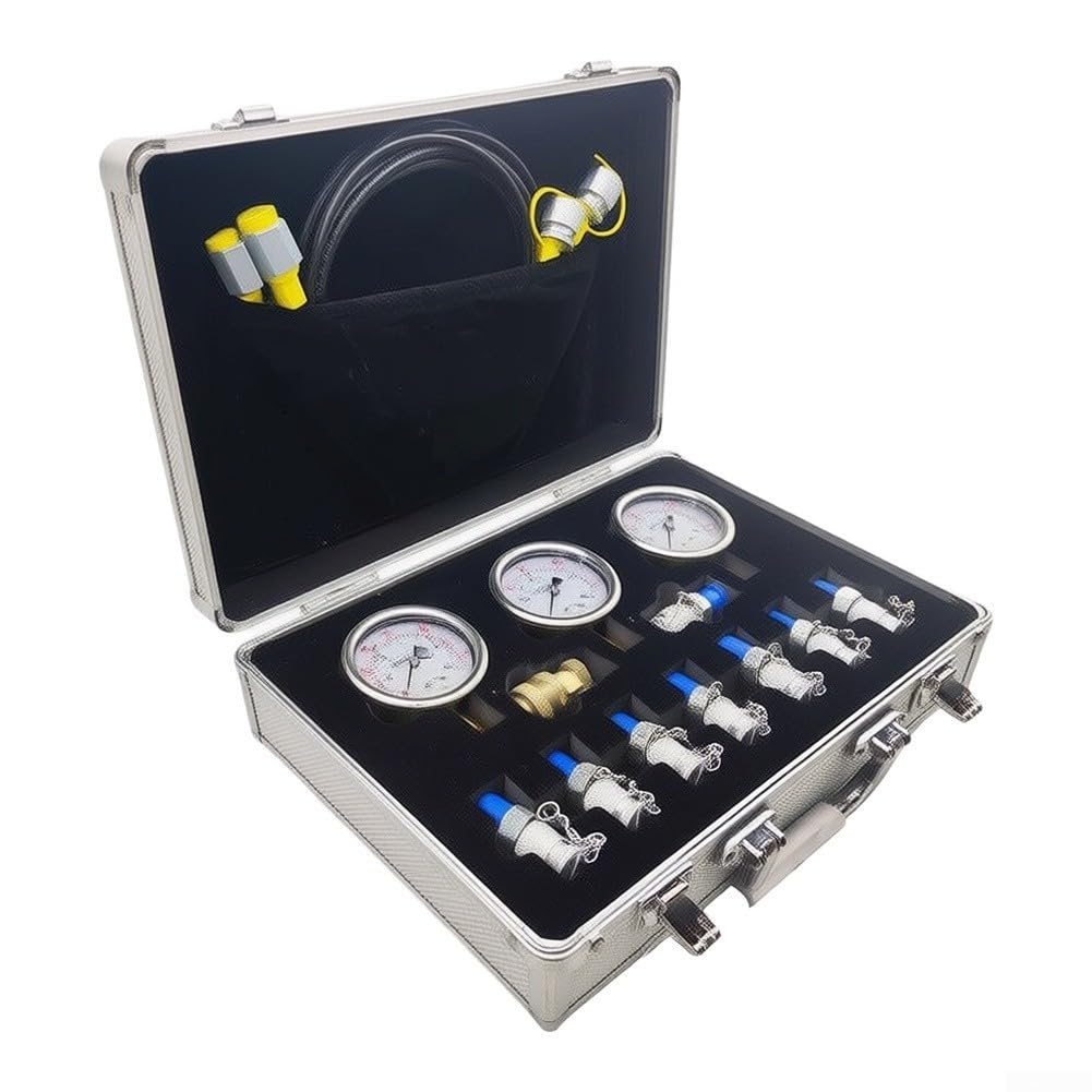 Kit de prueba de presión hidráulica carcasa metálica para maquinaria de