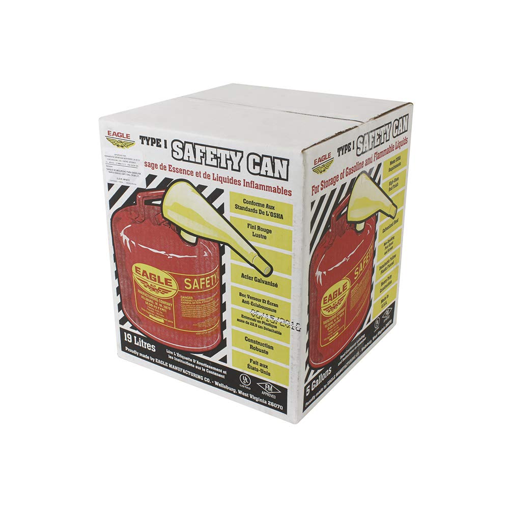 Authentic Crazy Deals Eagle UI-50-FS Red Galvanized Steel Type I Gasoline Safety Can with Funnel, 5 gallon Capacity, 13.5 Height, 12.5 Diameter,Red/Yellow Flash Deals - 70% OFF Eagle UI-50-FS Red Galvanized Steel Type I Gasoline Safety Can with Funnel, 5 gallon Capacity, 13.5 Height, 12.5 Diameter,Red/Yellow