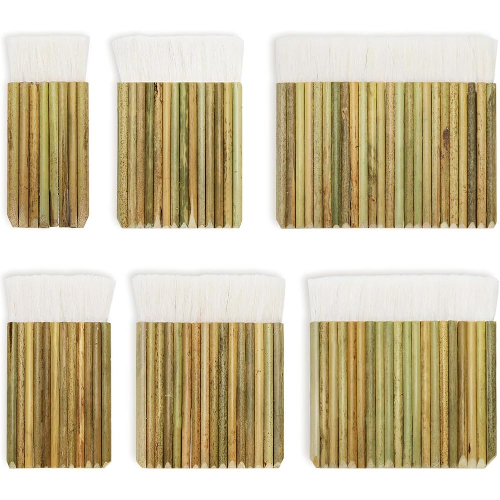 Jnchdghwa For Pottery for Watercolor Brush Set- 6 Sizes in Soft Wool, Wide Glaze Brushes for Ceramics, Bamboo Handle