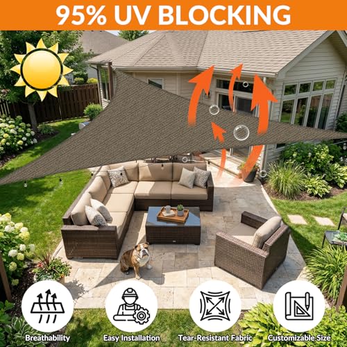 Image of KANAGAWA 19'X31' Sun Shade Sail Brown Curved Square Customizable