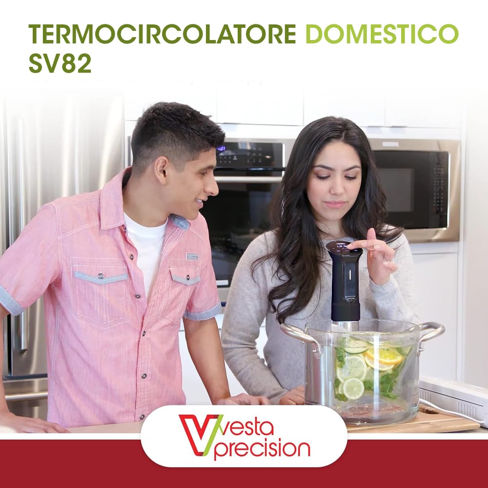 Vesta Precision Termocircolatore Domestico Imersa II SV82 ad Immersione per Cotture a Bassa Temperatura 1200W | Include l'app di controllo Wi-Fi | Volume massimo dell'acqua 30 litri (Nero)