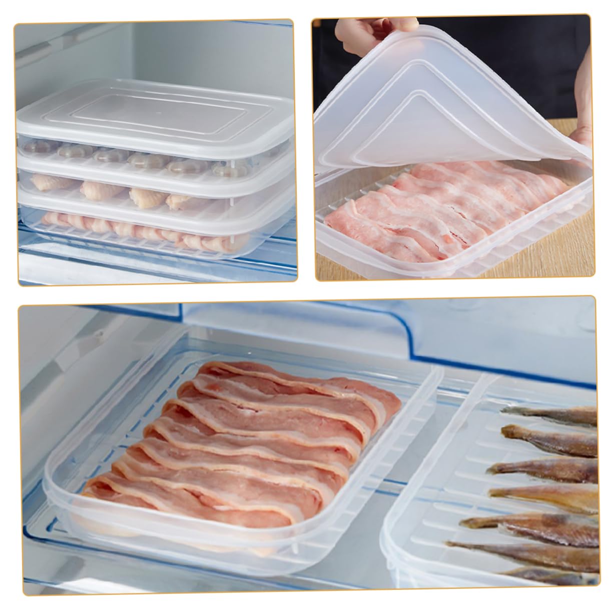 Ciieeo 8 Pz più croccante contenitore con coperchio supporto per la pancetta contenitore cucina contenitore ermetico contenitori per il pranzo all'aperto portapancetta per