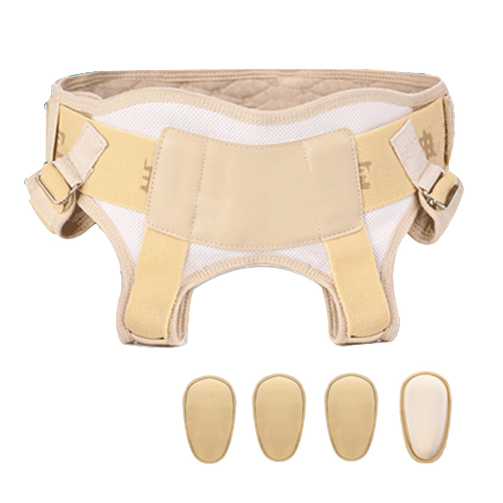Cintura Ernia Inguinale Uomo, Fascia Lombare Regolabile con 4 Cuscinetti di Compressione Rimovibili, Completamente Regolabile per Alleviare Il Fastidio(XL)