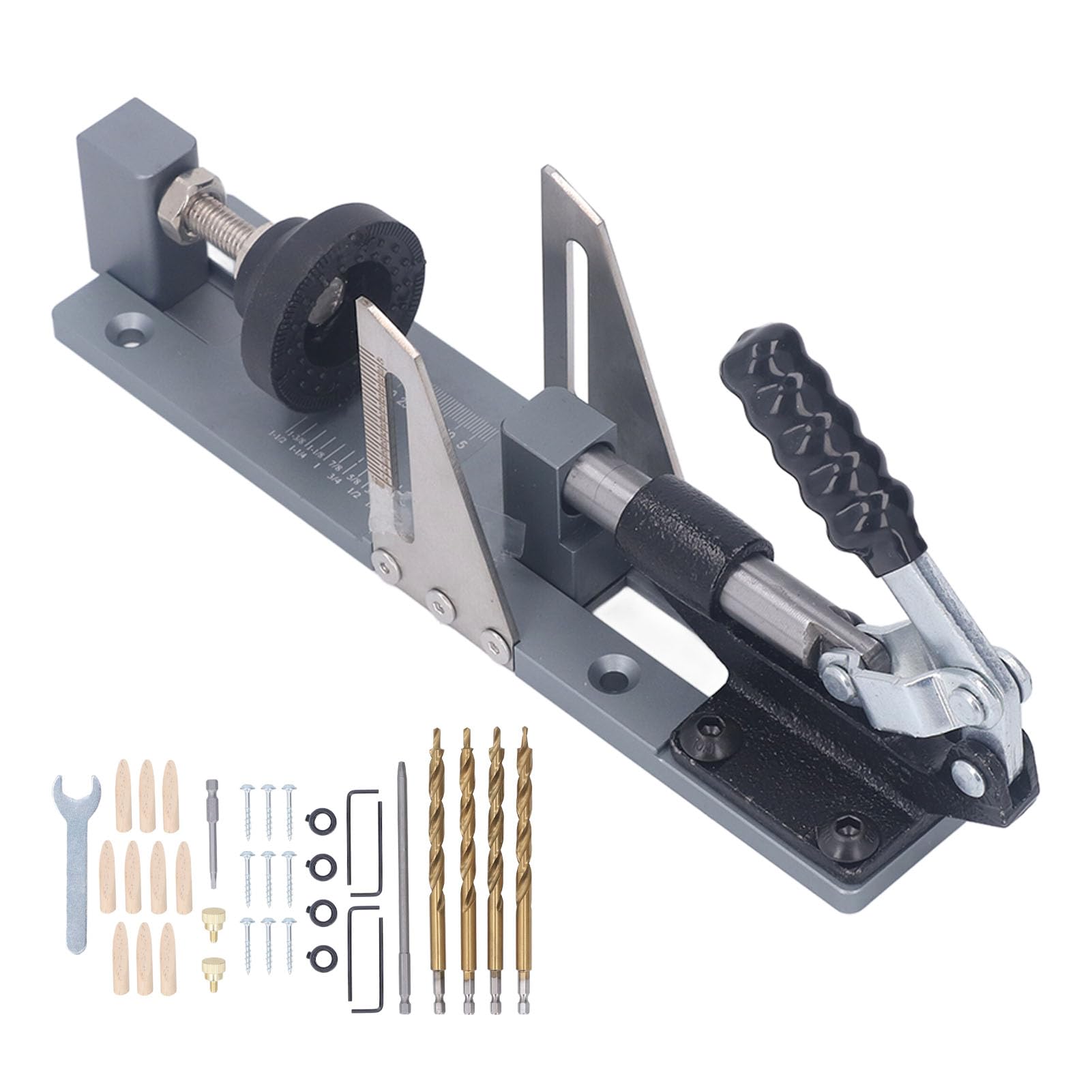 Cocoarm Plantilla Profesional para Agujeros de Bolsillo, Kit de Plantilla para Agujeros de Bolsillo de Aleación de Aluminio, Guía de Perforación Precisa, Carpintería Estable, Fácil Operación, para