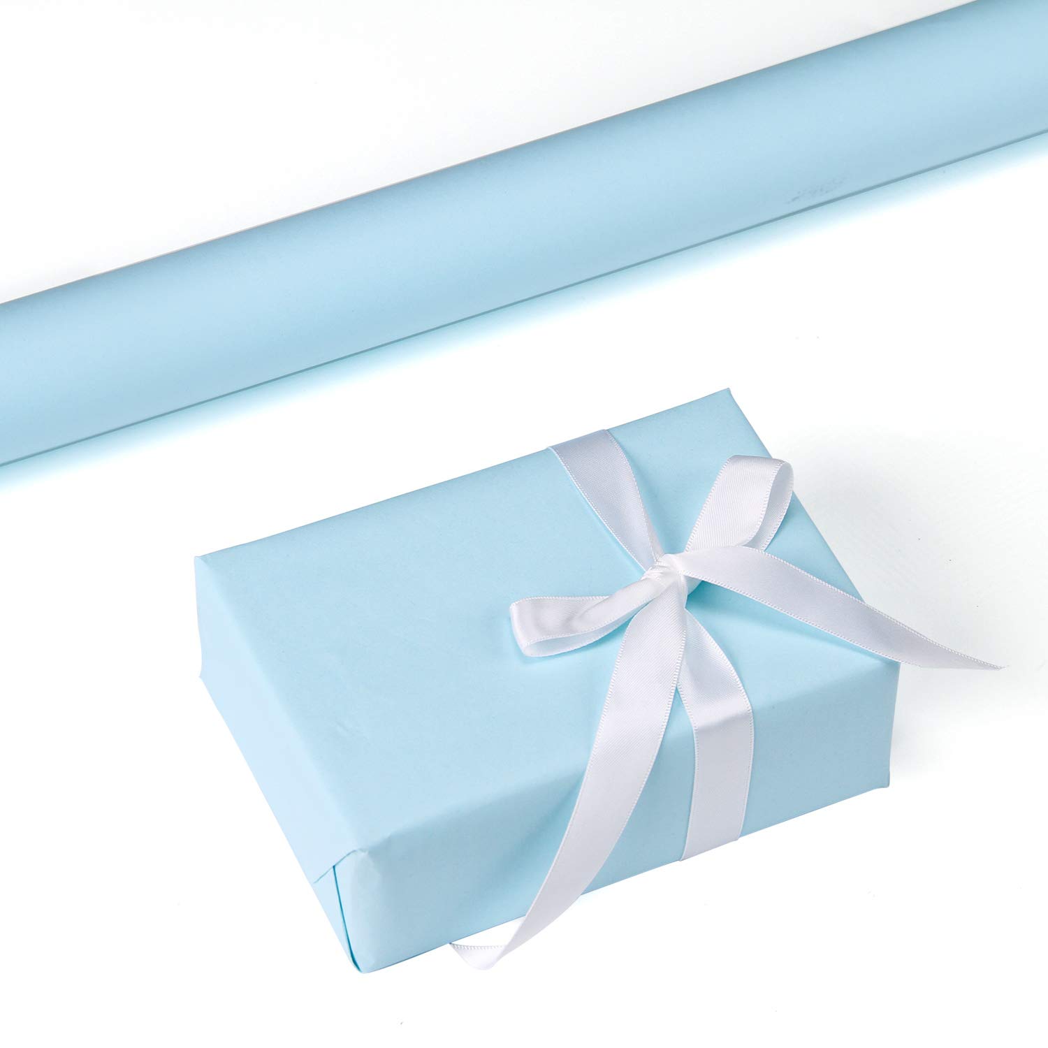 RUSPEPA Rollo De Papel Kraft Azul Claro - 30,5 Cm X 30 M - Papel Reciclable Natural Perfecto Para Manualidades, Arte, Envoltorios Pequeños, Embalaje, Postal, Envío, Estiba Y Paquetes