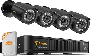 Anlapus Verkabelt 1080P Überwachungskamera Set 8CH 500GB DVR 4X 2MP Kameras