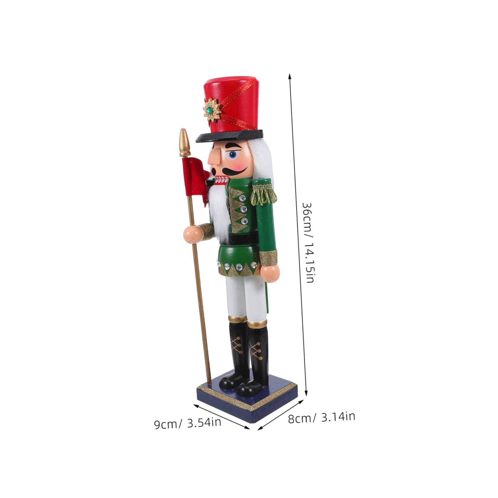 IMIKEYA Holzsoldat Nussknacker Dekoration für Fensterbank und Kaminsims Traditionelle Weihnachtsfigur mit Handbemaltem Design für Küche und Wohnzimmer