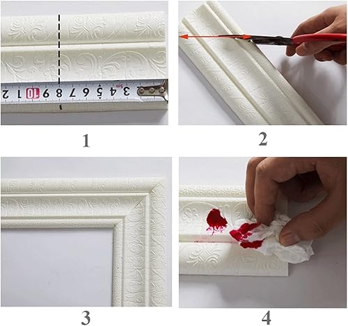 Miniatura 4 de Tira autoadhesiva para bordes de pared 3D, protección del medio ambiente, bordes flexibles de pared, molduras flexibles para despegar y pegar, tira