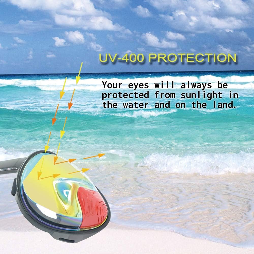 QingSong Kids Snorkel Mask Full Face, Snorkeling Set with Camera Mount, 180 Degree Panoramic View Snorkeling Gear Anti-Fog Anti-Leak : Sports & Outdoors