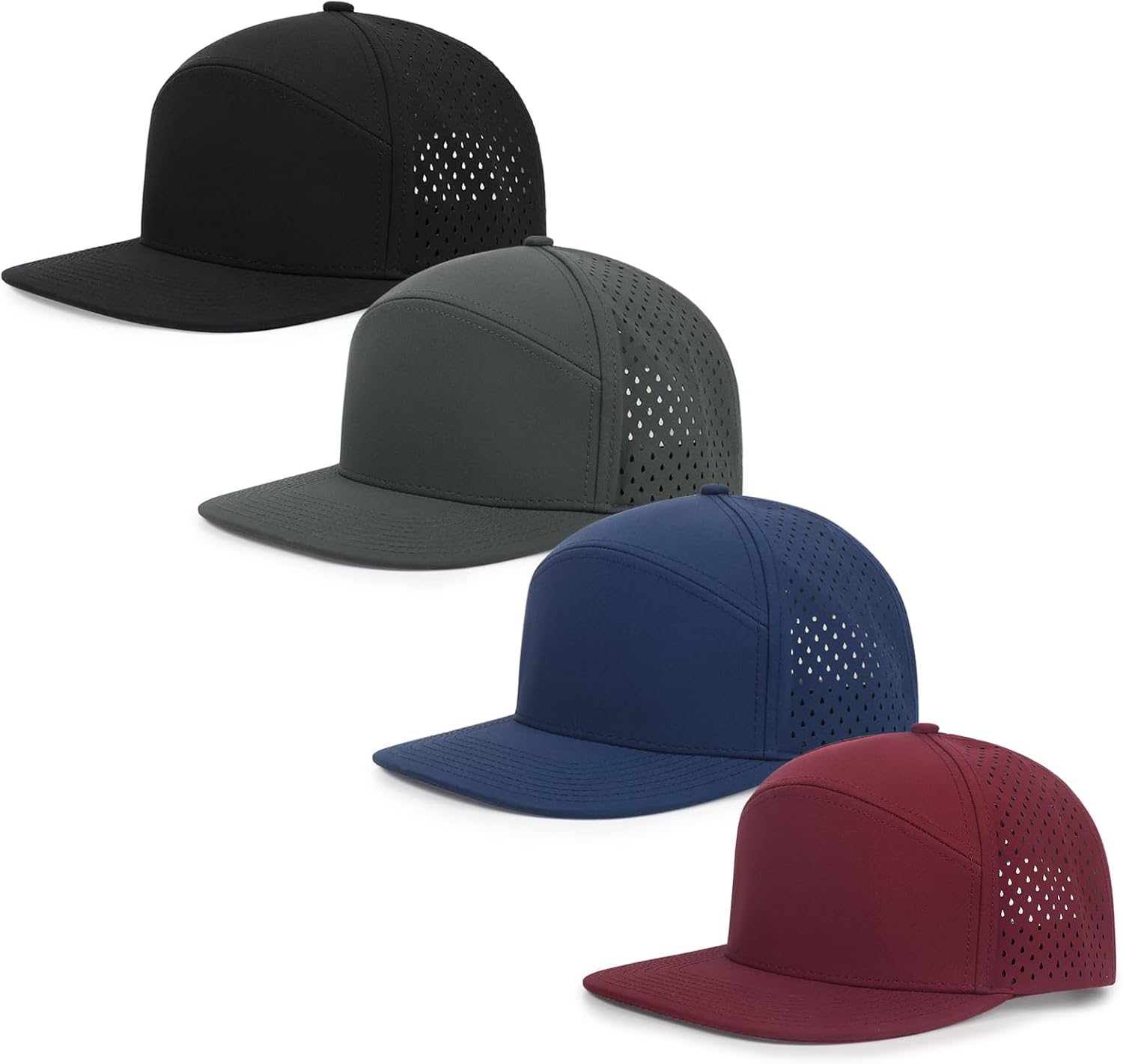 Quick Dry Baseball Cap Flat Brim Snapback Hat Sun and Rain Protection Golf Hat for Men Women