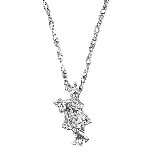 Shining Jewel Silver Plated Lord Krishna Pendant With Designer Silver Chain for Men & Boys (SJ_2662)