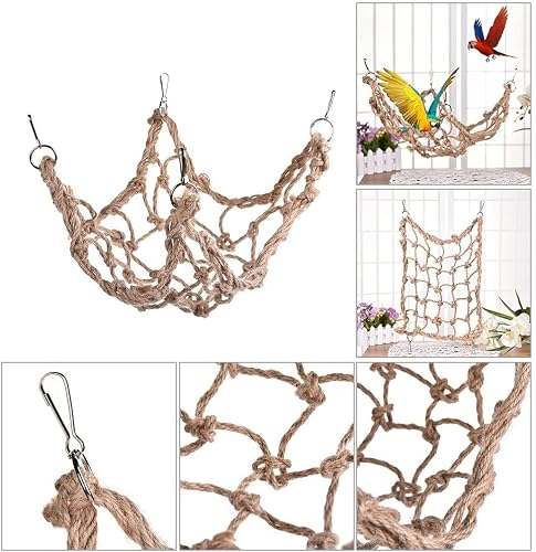 Litewoo Bird Rope Perch Swing Climbing Net Toy Parrot Hammock For Cockatiels Conures Budgie Parakeet Cockatoo Rat Gerbil Chinchilla L #TOP9