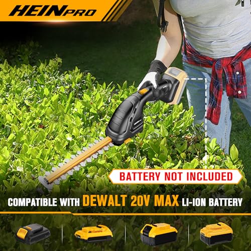 HEINPRO Hedge Trimmer Cordless Compatible with DEWALT 20V MAX Battery 2-in-1 Small Electric Bush Trimmers and Grass Shears for Gardening, Tree, Shrub Trimmer (Tool only)