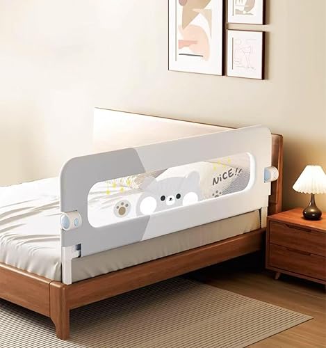 HOMEAL Rieles plegables de 47 pulgadas para cama infantil con base en forma de U, riel de cama para niños pequeños, protector de riel de cama para